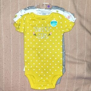 3-Pack Girl Bodysuits Baby Toddler 12mo